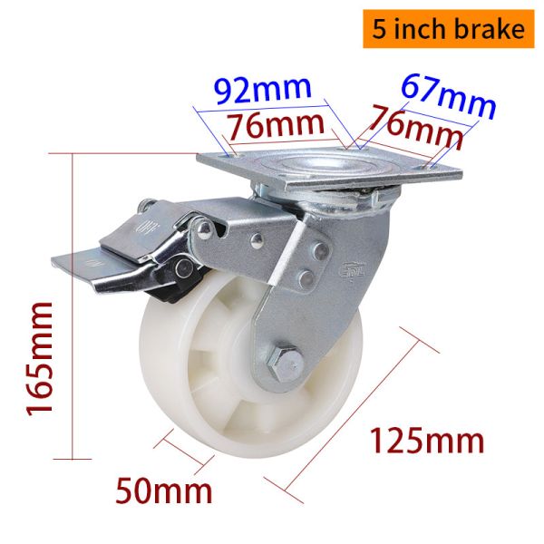 5 Inch Heavy Duty Casters 400kg Load Industrial Castor Wheels 125mm