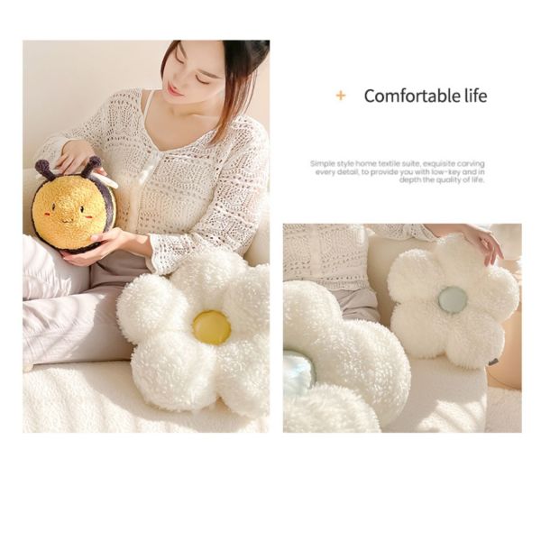 Woven Multi-Function Decorative Throw Pillows for Living Room Space Cute Flower Cushion