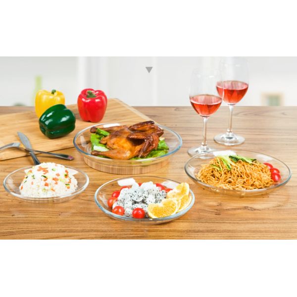 Heat Resistant Borosilicate Round Charger Plates For Micwave