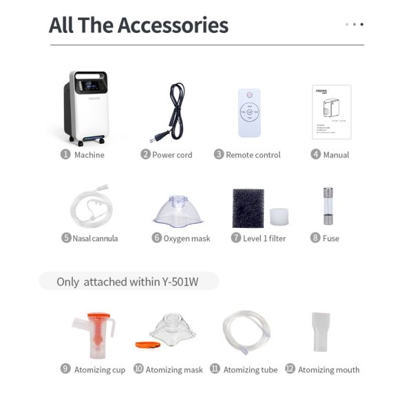 Continuous Flow Portable Oxygen Concentrator,High Concentration 5L Oxygen Production Machine With Remote Control LCD Dis