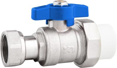 5201B Gas Stove Valve Brass Ball Valve DN15 DN20 for Tap Water Supply with PP-R Adapter x Flexible Female Threaded Nut