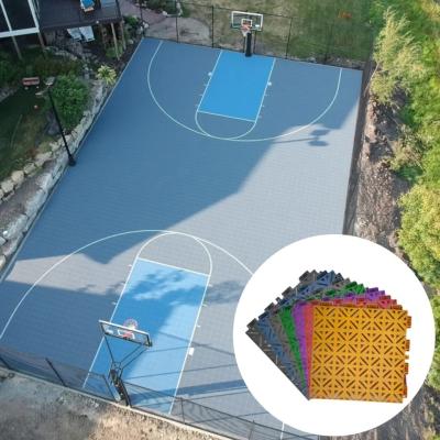 3x3 Quadra de Basquetebol Quadra de tênis azulejos interligados Quintal de azulejos exterior