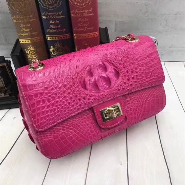Genuine Crocodile Skin Lady Flap Purse Female Single Cross Shoulder Bag Real Alligator Leather Women's Messenger Bag