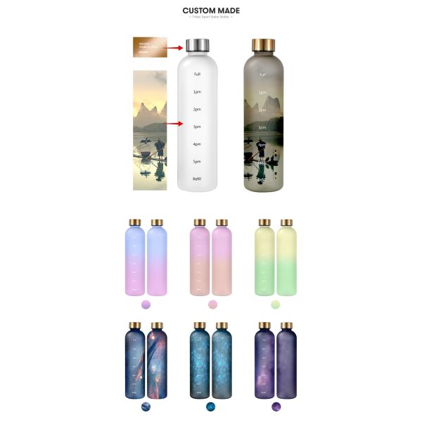 Custom Logo Tritan Water Bottles WITH LID Ideal for Capping and Outdoor Adventures