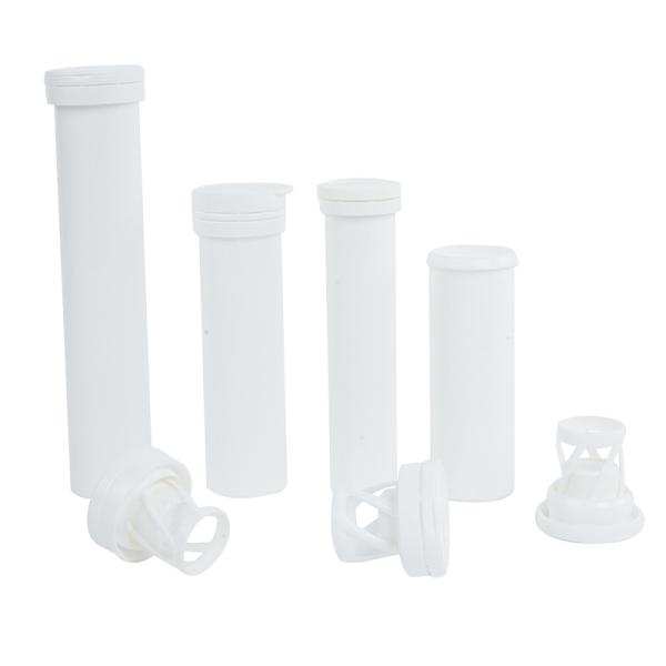 2024 White Optional Straight PP Effervescent Tablet Vitamin C Plastic Tubes with Lid