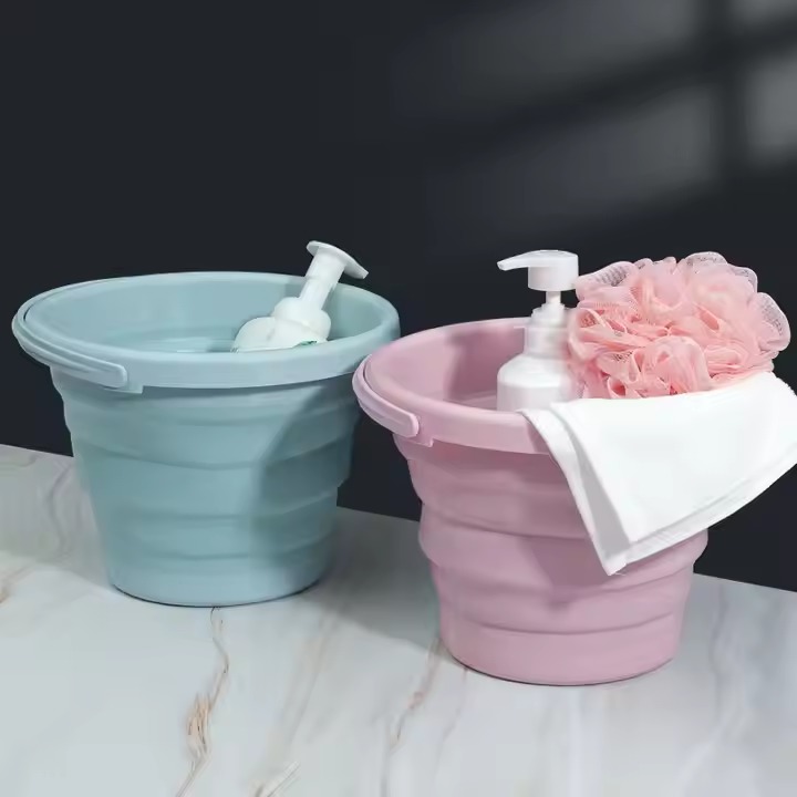 High Quality Portable Folding Children's Outdoor Fishing & Travel Multi-Purpose Bucket Silicone Plastic Water Bucket