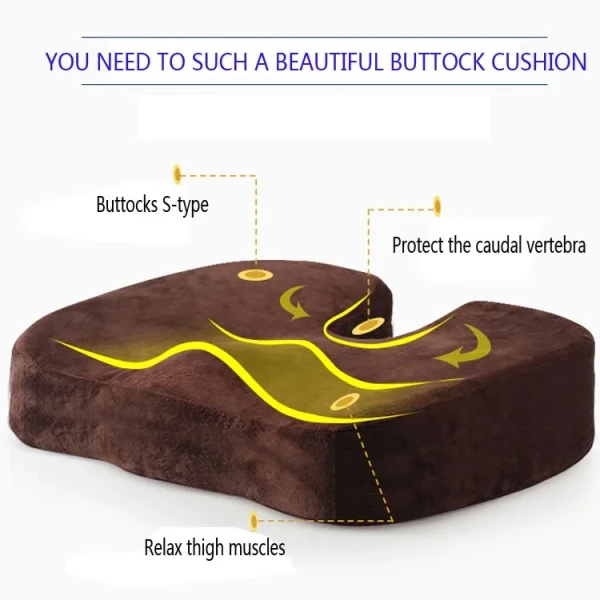 Comfortable and Supportive U-Shape Gel Memory Foam Coccyx Seat Back Cushion