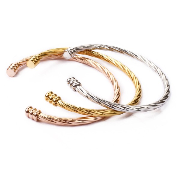 Europe American titanium steel bracelet girls gift cross-border jewelry plating 18k gold opening twisted accessories