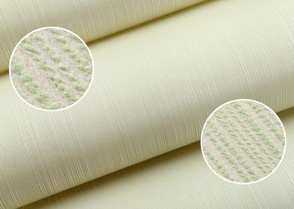 Non Woven Interior Decorating Wallpaper , Beige Flocking Striped Wallpaper For Living Rooms