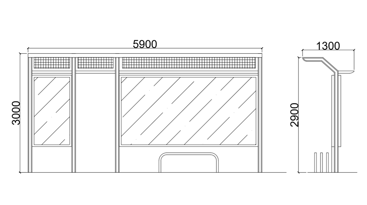 Rain Proof BV 6mm Glass Prefabricated Bus Shelters
