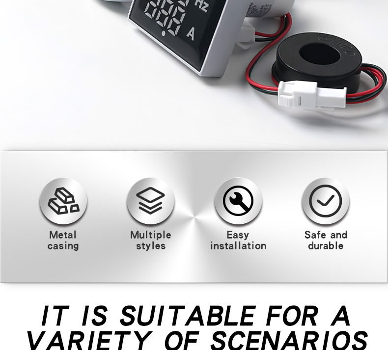 LED Voltmeter Hertz Meter Digital Indicator Lamp AD112-50 Panel Meters Small Instrument Displaying Three Values Large Area Meter