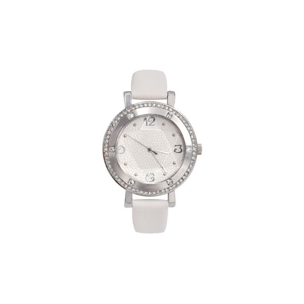 Leather Strap Alloy Case Watch Quartz Movement 3D Plastic Dial Bezel CE Approval