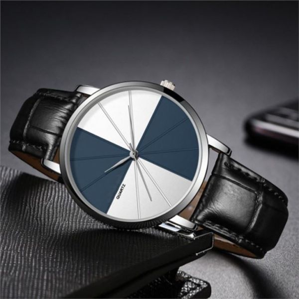 3AMT Waterproof Alloy Quartz Wrist Watch , Antiscratch Leather Band Men'S Watch