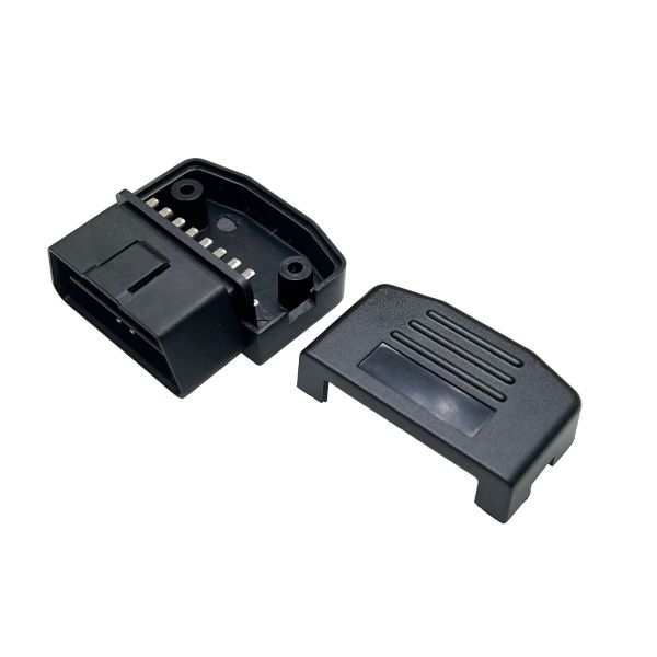 12V/24V AOT J1962 Plug OBD2 Case with 16Pin Male Connector for Small Size Black OBD Enclosure and GPS Diagonistic Tool