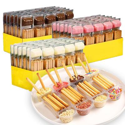 Casual Snacks Cookie Stick Biscuits With Cream Chocolate Sauce