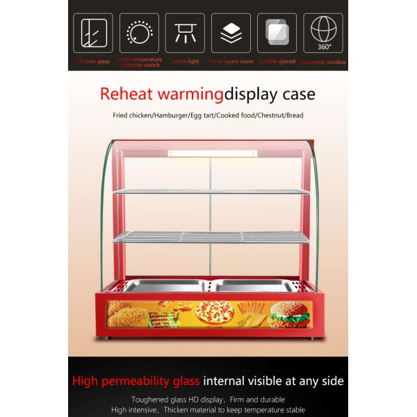 0.8kw Red Commercial Food Display Warmer for Restaurant Kitchen Equipment Benefit