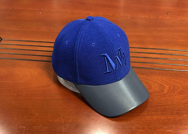 Curve bill Customize 6panel  navy blue 3D embroidery M letter baseball caps hats