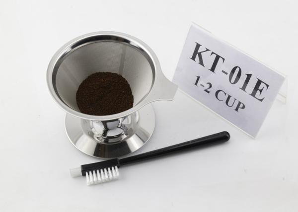 Food Grade Reusable 18/8 Stainless Steel Coffee Maker Gift Set With Cleaning Brush