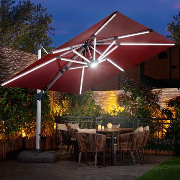 Meubles d'extérieur design moderne terrasse parapluie romaine à double face pour jardin de cour