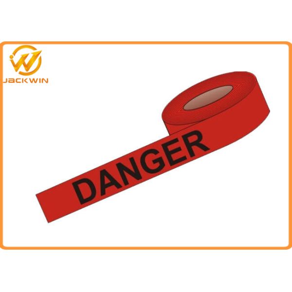 PE Red Danger Safety Warning Adhesive Barrier Tape for Construction Site / Traffic accident area