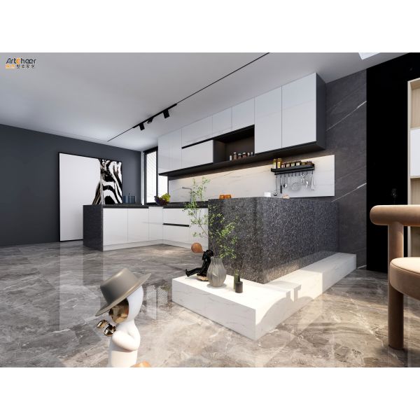 Custom Size U Shape Kitchen Cabinet with Eco-Friendly Material and Modern Design