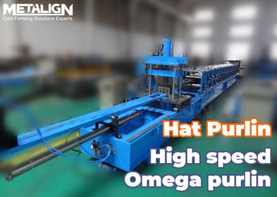 Durable Hat Purlins Chain Drive Cold Roll Forming Machine Hydraulic Shearing High Precision Output