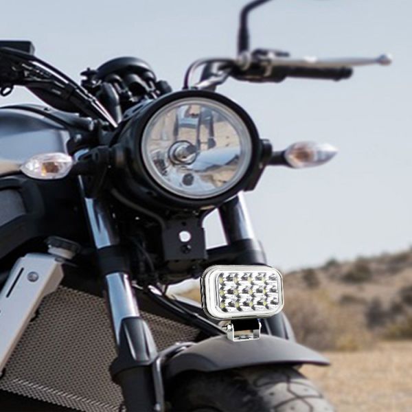 Voltage 10-100V Modified Angel Eyes Strobe Auxiliary Light 36W LED Motorcycle Square Headlight