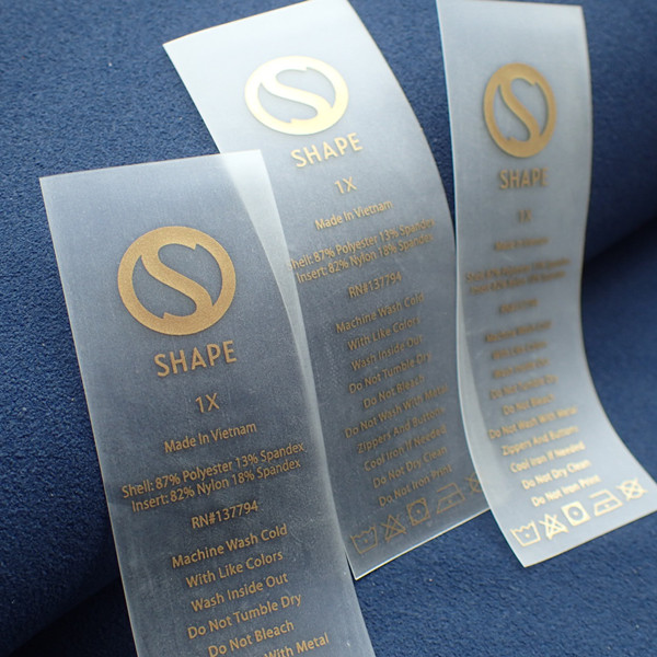 Экран BV Washable прозрачный TPU печатая ярлыки одежды