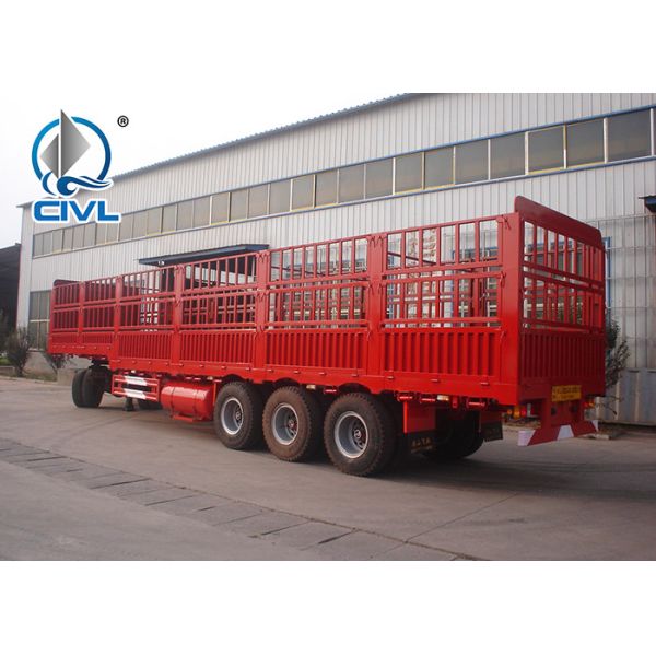 new Fence Cargo Semi Trailer 3 Axles Semi Trailer Trucks High Coloumn Cargo Trailer