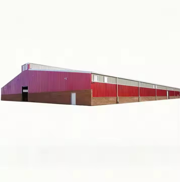 Anti Earthquake Steel Structure Cow Shed 7-28mm Web Width For Cattle Management