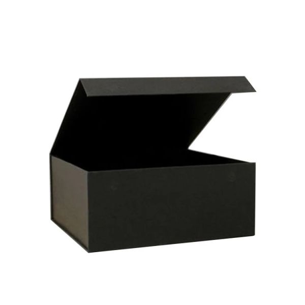 Luxury Folding Magnetic Cover Cardboard Black Phone Packaging Box with Soft Pvc Plastic Window