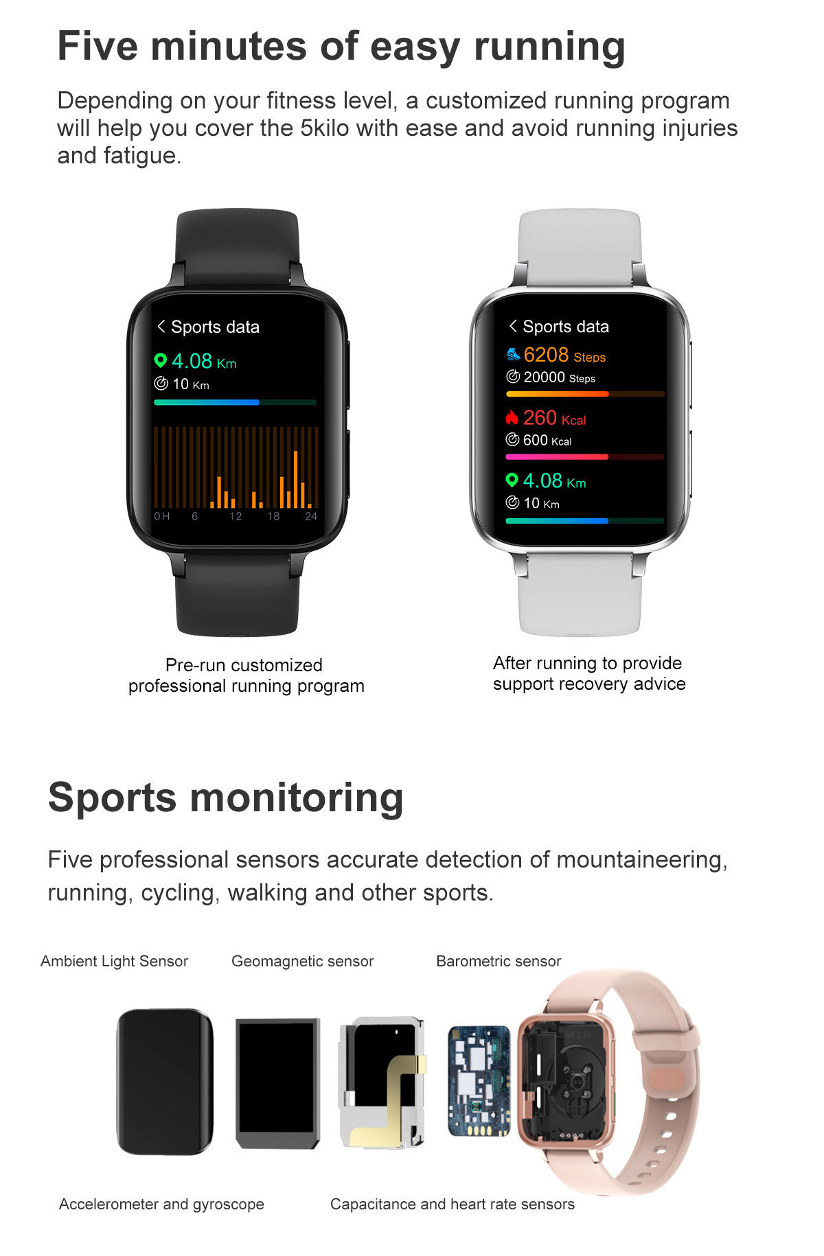 дюйм DT93 Smartwatch 1,78 андроида ECG зажима 420*485P поручая