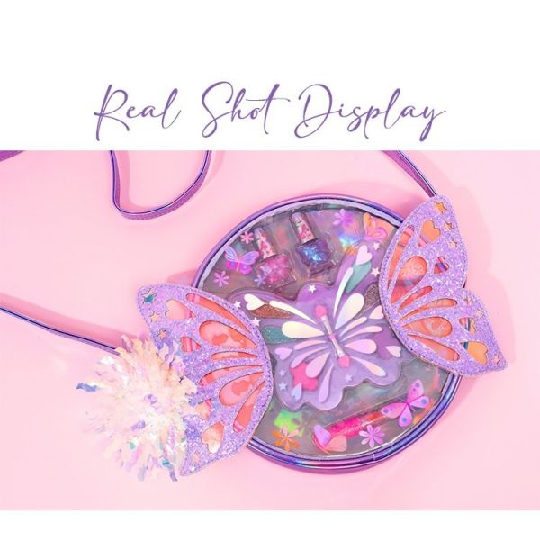 Attractive Butterfly Backpack Kids Makeup Set With Washable Cosmetic
