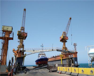 40t único Jib Floating Dock Crane Running no trilho para as peças de levantamento do navio