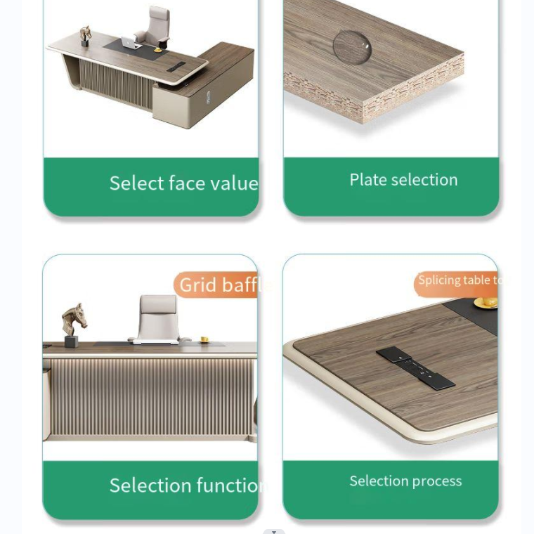 Wooden Filing Cabinet L Shaped Office Desk for Executive Work in Commercial Setting