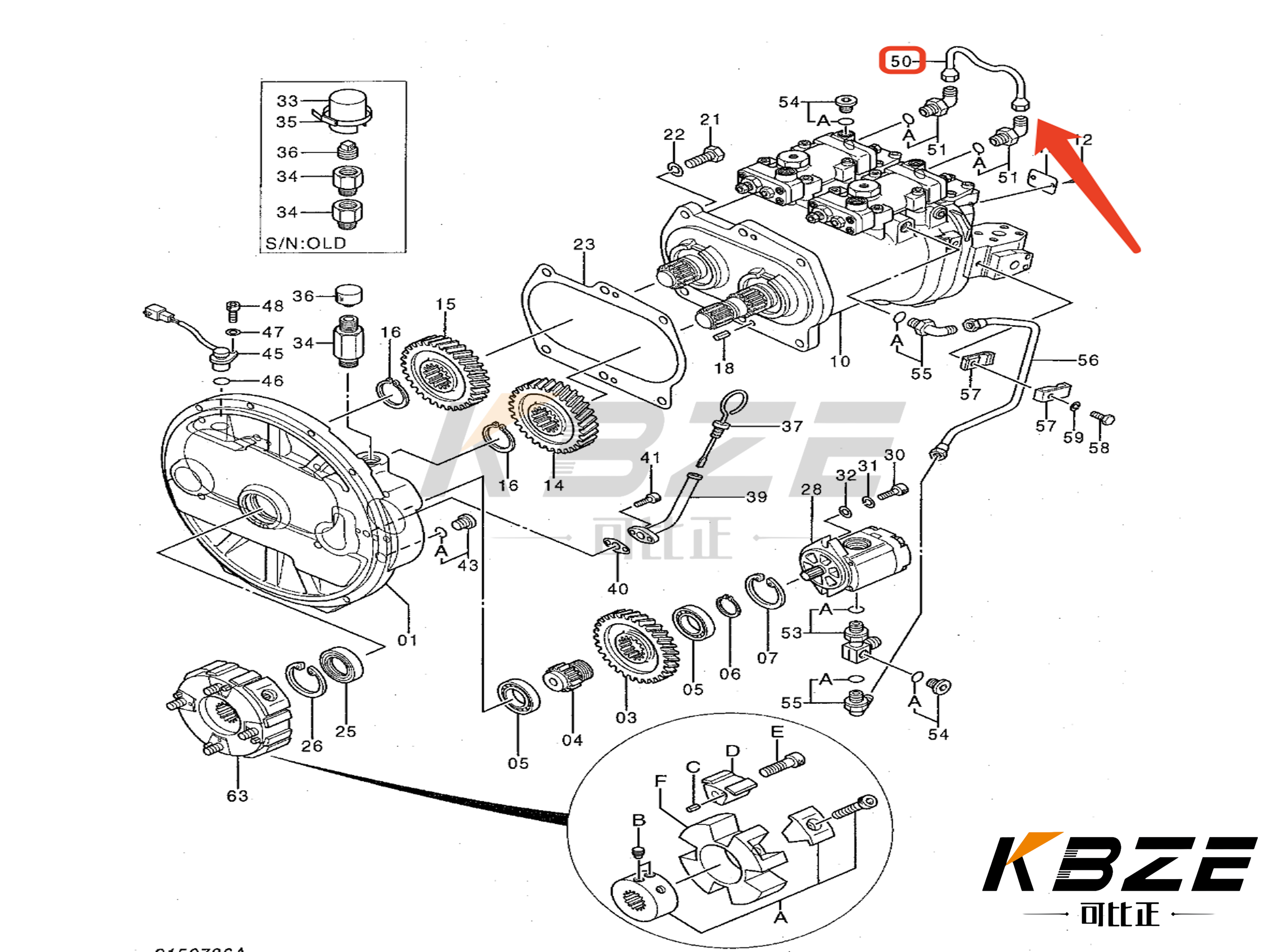 4369148 HPV102 HYDRAULIC PUMP OIL PIPE FOR HITACHI EXCAVATOR EX200-5 ZAX200