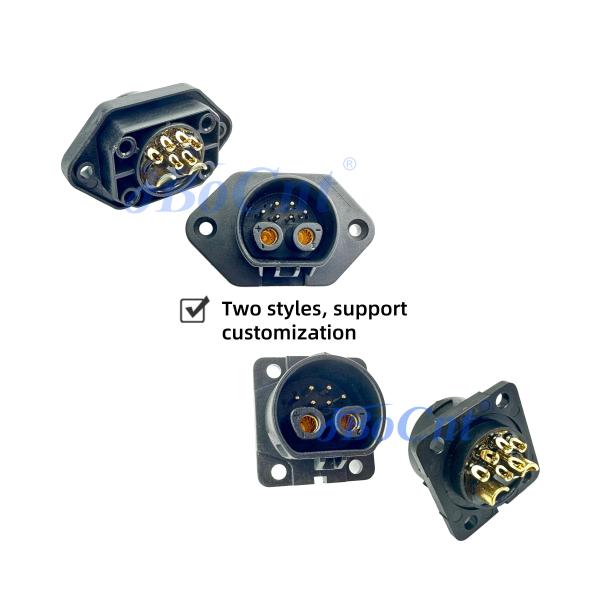 IP67 Waterproof Plug Connector DM30 2+6 Pin Male Female Cable Panel Mount Male Cable Assembly