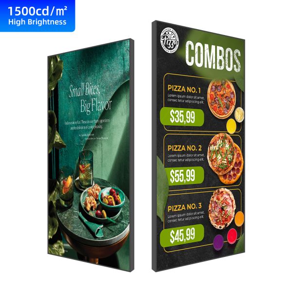 55 Inch 4K 3840x2160 High Brightness Digital Signage LCD Display Screen For Restaurant Window Advertising