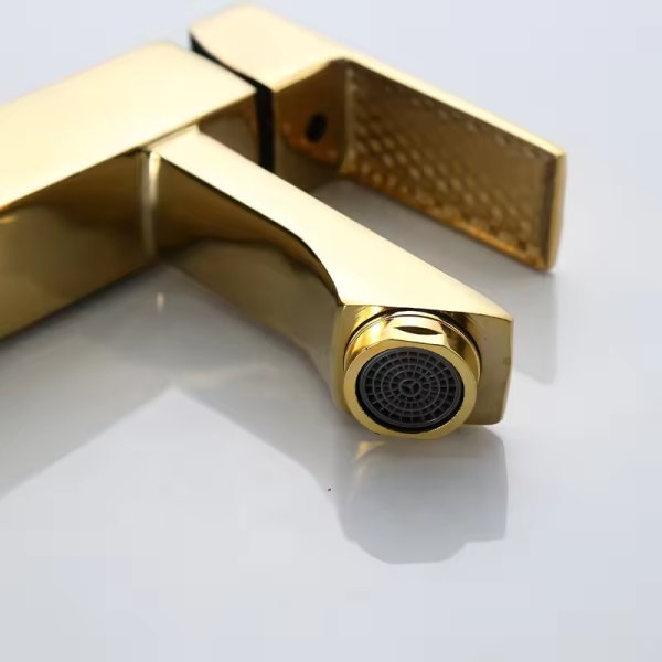 Single Range Basin Faucets Deck Mounted Color Bathroom Sink Tap Modern Titanium Brass