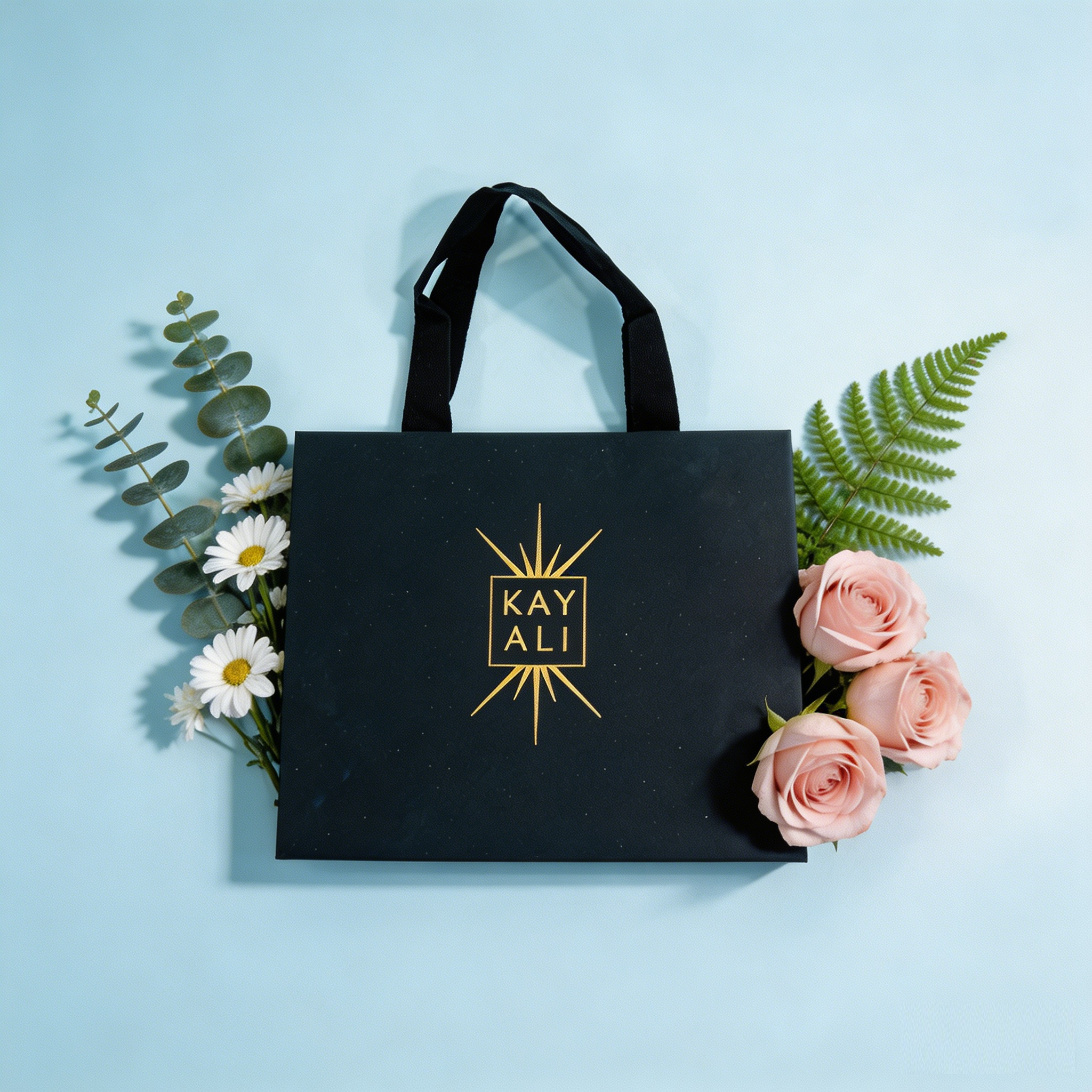 EU PPWR FSC FDA Compliant Luxury Brand Durable Paper Shopping Hand Bags with Ribbon Handle, Foil Stamping, Satin Varnish Art Paper for Cosmetics, Perfume, Skincare, Jewelry Retail Shopping Mall