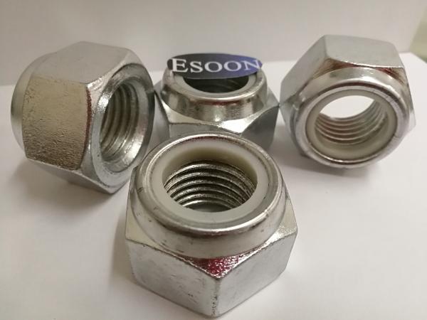 Hexagon nuts with polyamide thread lock thin type, DIN 985,Zinc Plated surface,M3~M56