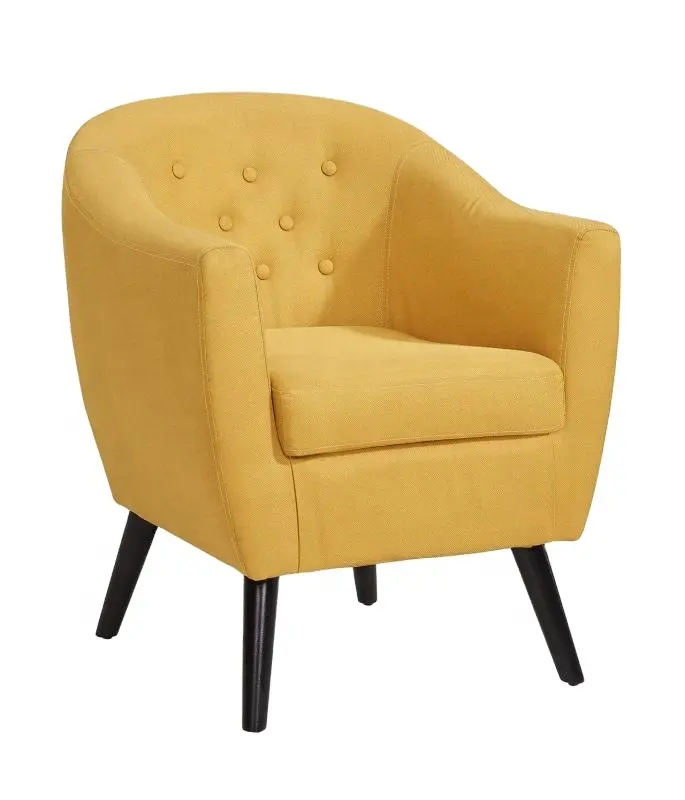 Breathable Fabric Yellow Single Seater Sofa  Anti Fading Multipurpose