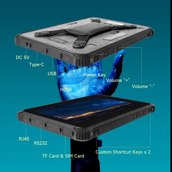 IP67 batterie industrielle imperméable de pouce 10000mAh de la tablette LTE 4G 10