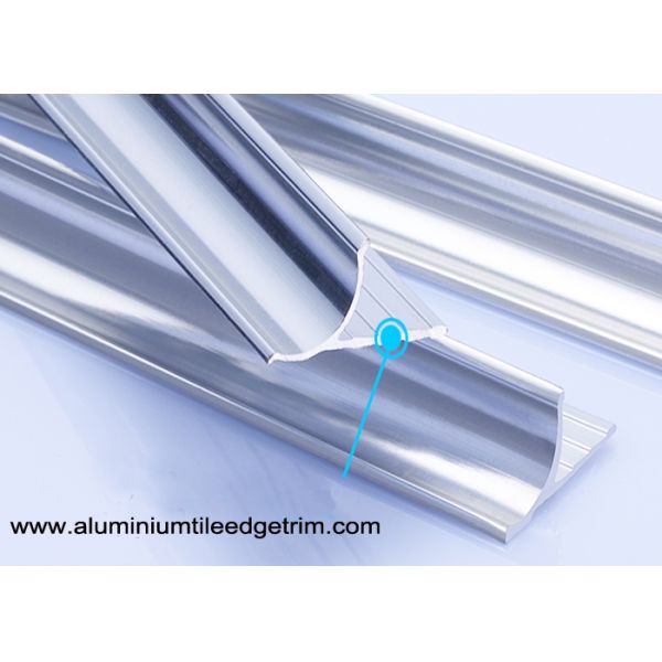Anodized Shine Silver Aluminium Tile Edge Trim For Wall Inside Corner