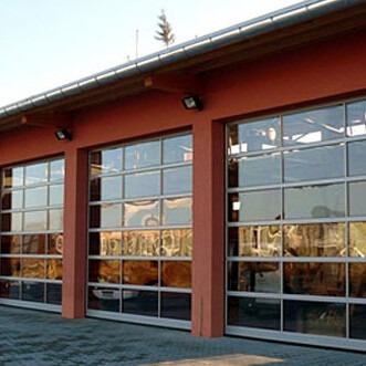 Wind Resistance Insulated Glass Garage Doors , Aluminum modern security sectional automatic