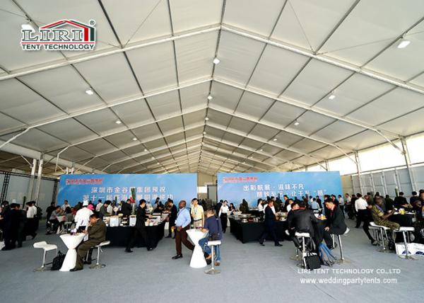 40m Temporary Waterproof Outdoor Exhibition Tents With White PVC Cover For Library Show