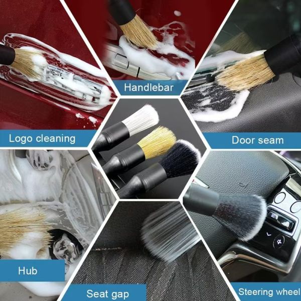 Lightweight Car Detailing Brush Kit For Interior Exterior Cleaning