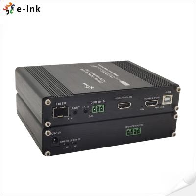 Prolongamento audio estereofônico 1080P de Bidi GPIO HDMI USB do conversor da fibra ótica de HDMI KVM
