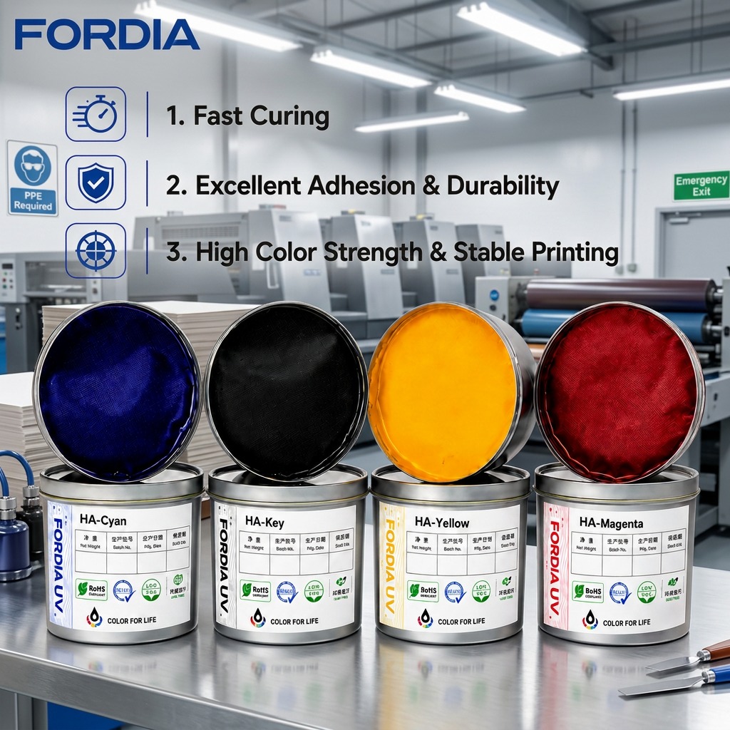High Adhesion LED UV Offset Printing Ink Plastic Film PVC PET Metallic Surface
