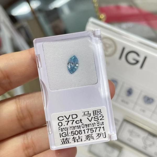 Diamantes azuis de pequeno porte cultivados em laboratório 0,6ct 0,7ct 0,8ct 0,9ct Certificado IGI